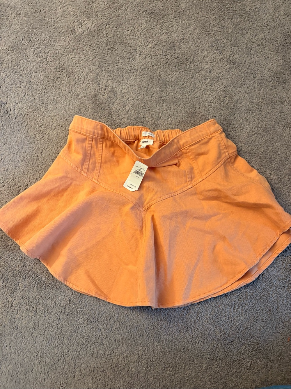 aerie Peach Orange Flared Mini Skirt
